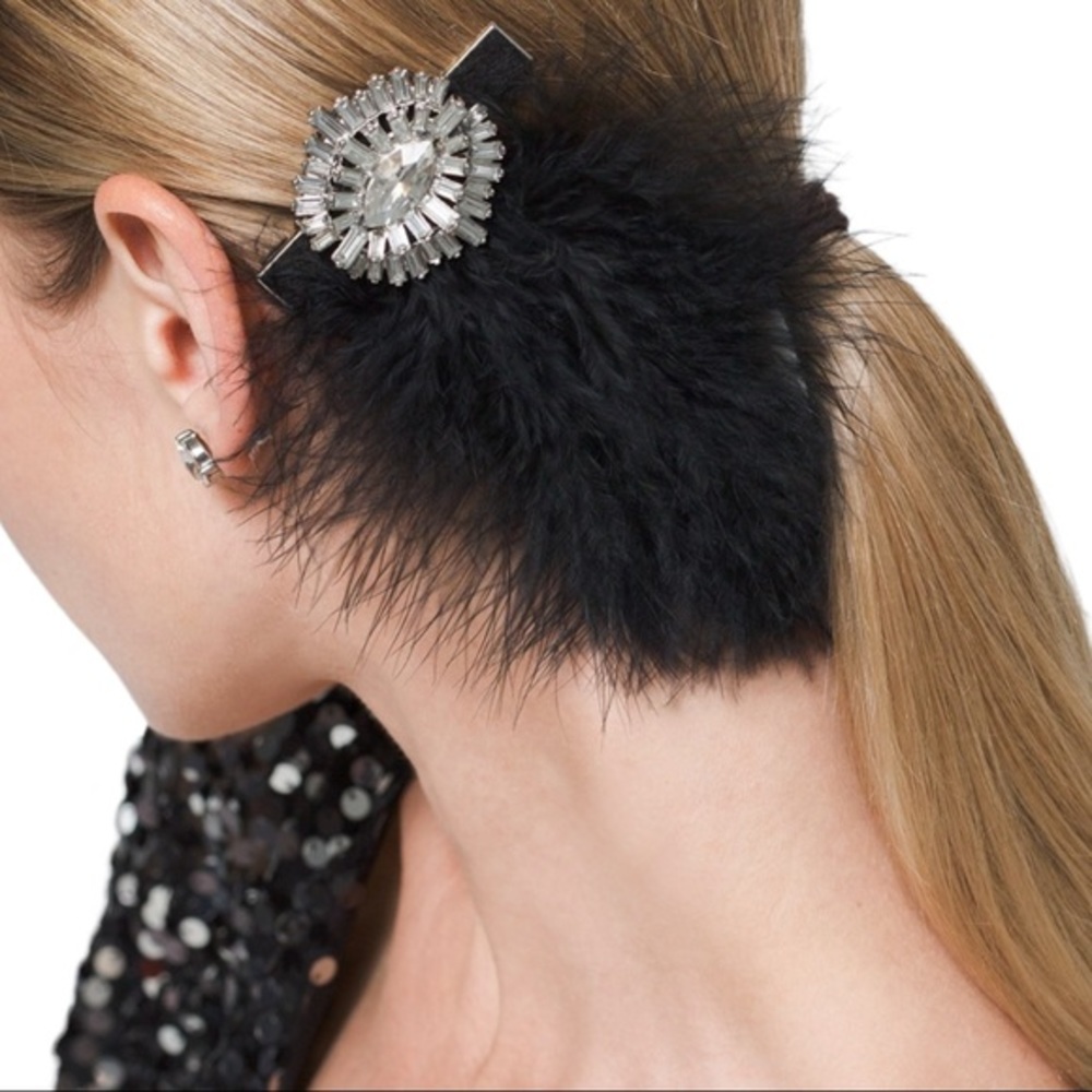 Rhinestone Feather Hair Clip